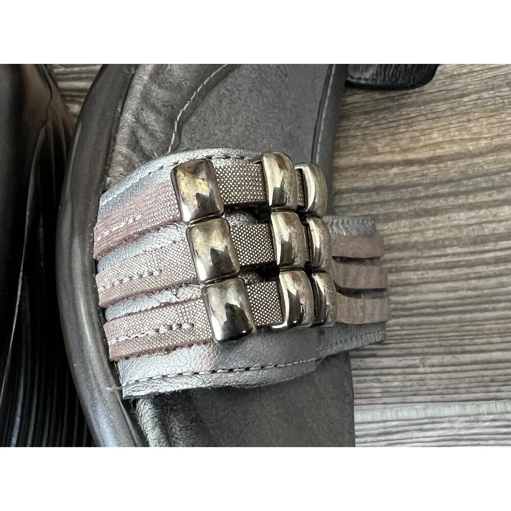 Naot‎ Womens Grey Leather Comfort Heels Sandals EUR 41 US 10.5 Open Toe/Back
